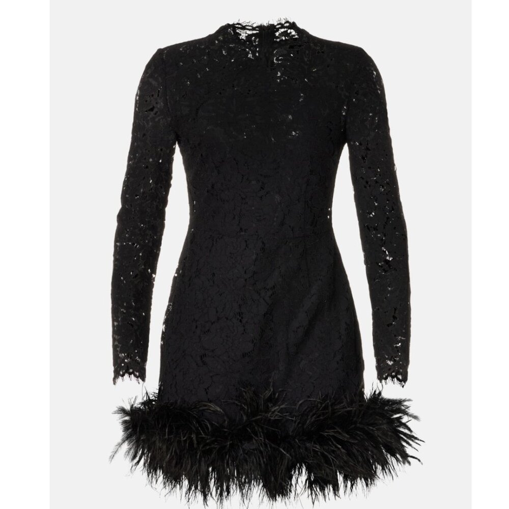 SAU LEE Mara Black Lace Dress Size 10 - Picture 4 of 12